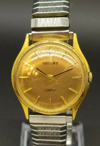 Vintage 1982 Orient Jupiter Gold Tone 17 Jewels Men's Watch