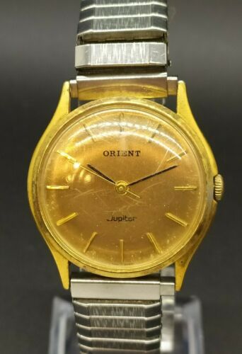 Vintage 1982 Orient Jupiter Gold Tone 17 Jewels Men's Watch