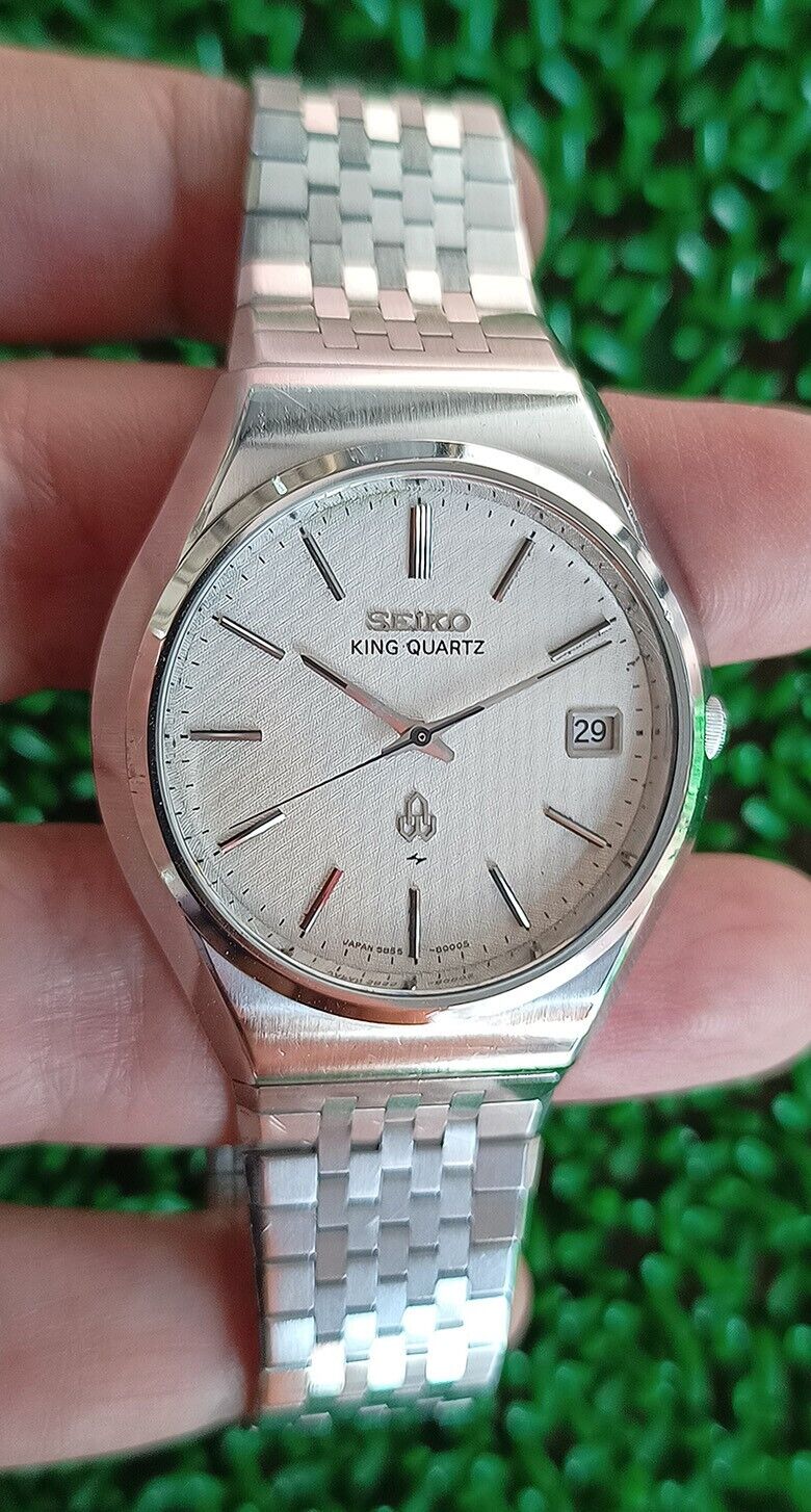 RARE VINTAGE SEIKO KING QUARTZ MODEL 5855-8000 ALL STAINLESS STEEL