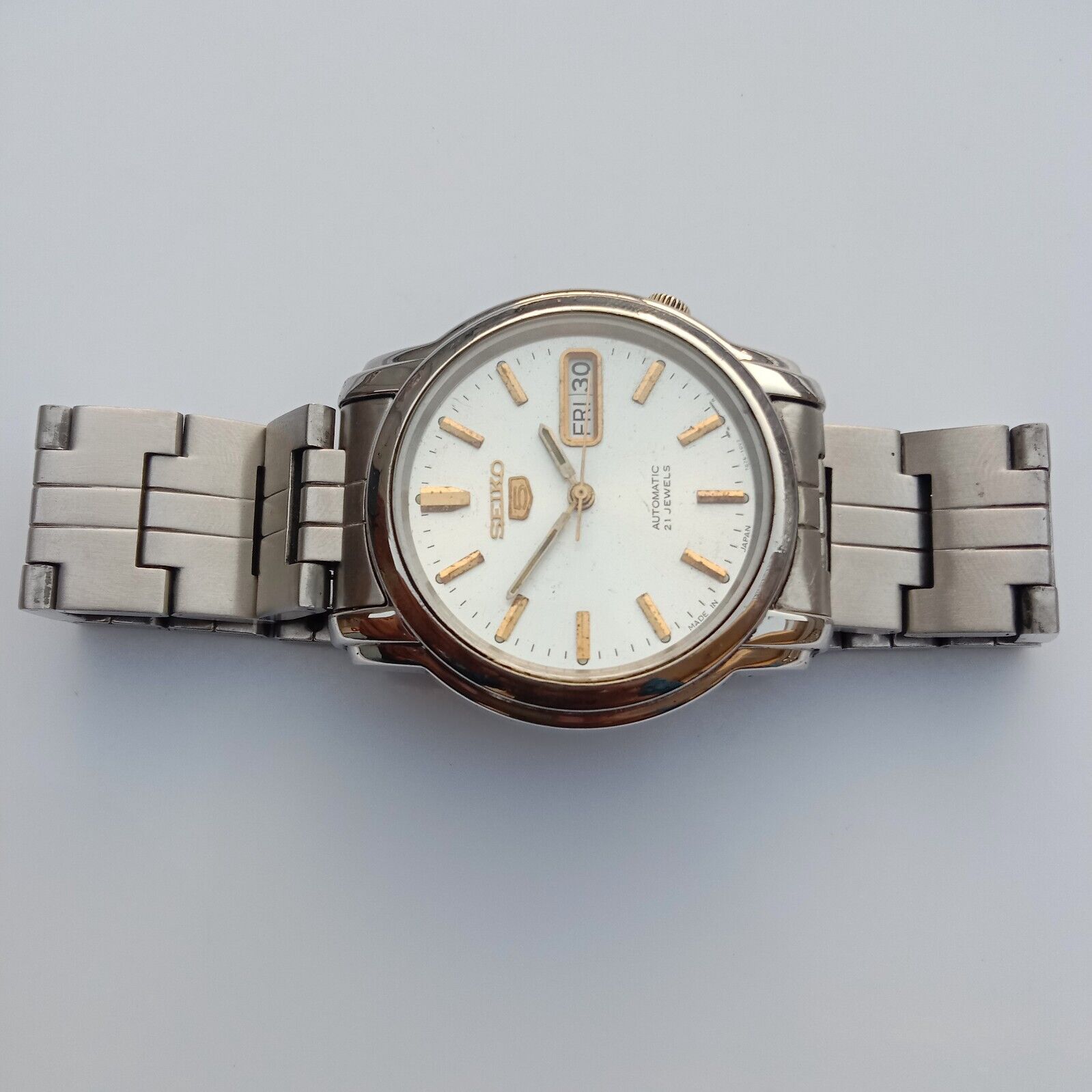 Seiko 5 Automatic 7S26-03S0 White Dial Day/Date 21 Jewels Men's