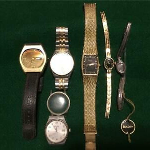 VINTAGE Lot (4) BULOVA Men’s WOMEN’S Watches N4 AUTOMATIC P4 N9 Parts ...