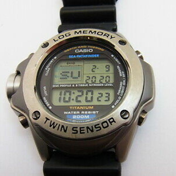 Casio Sea Pathfinder SPF 100 Log Memory Twin Sensor Titanium Diver s Watch WatchCharts Marketplace