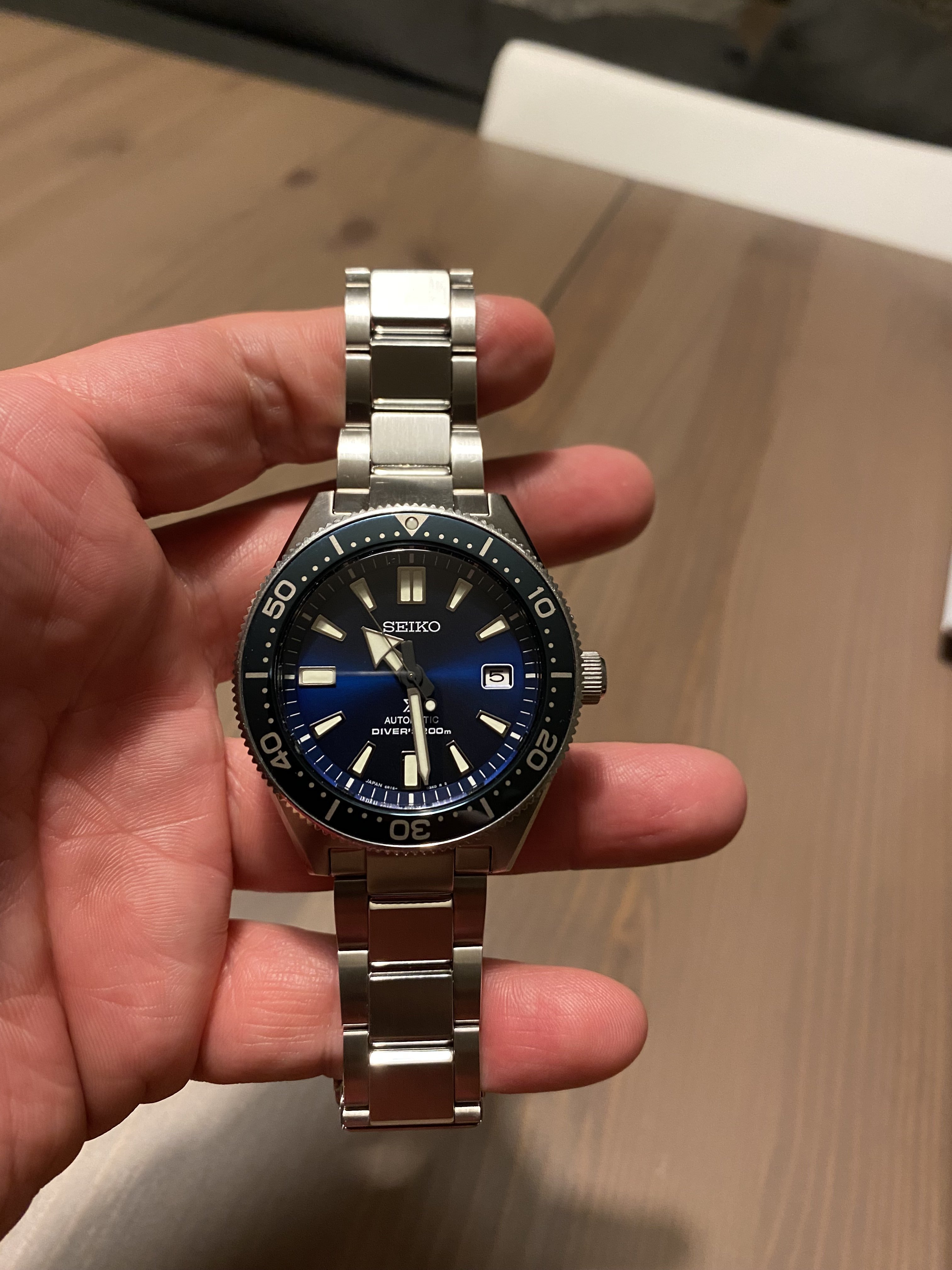 Seiko SBDC053 ($500 USD) with sourced OEM bracelet + moose strap