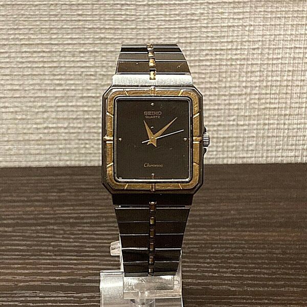 新品電池/稼働　セイコー　クロノス　メンズ　ヴィンテージ　9531-5010 SEIKO Chronos Two-Tone Black Stainless Steel Ref.9531-5010