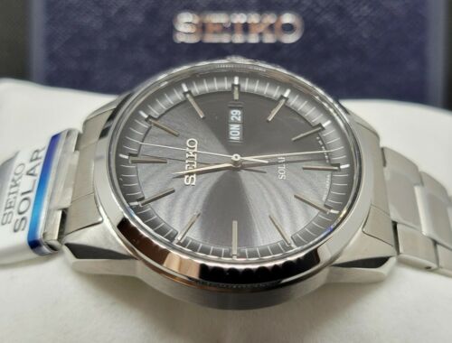 Seiko Solar Men's SNE527P1 Black Dial Watch Sapphire Crystal Made