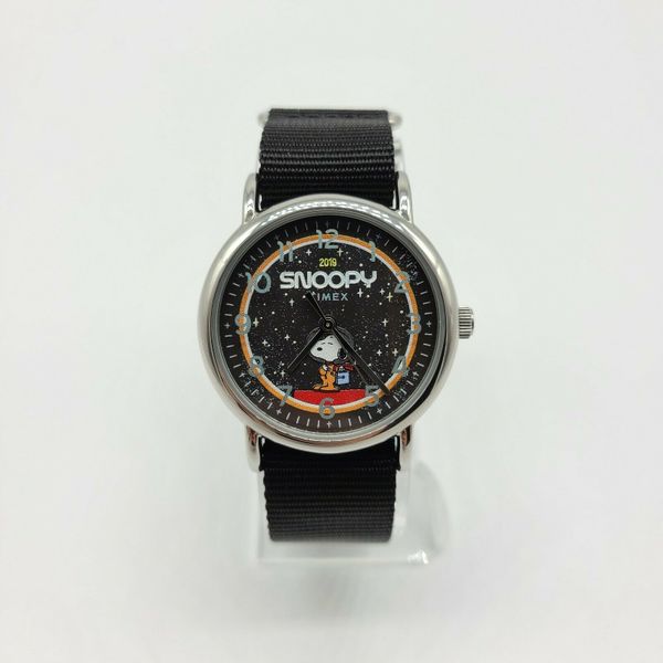 Timex x Peanuts Space Snoopy Nasa TW2T82700 Weekender 38mm Black Canvas ...