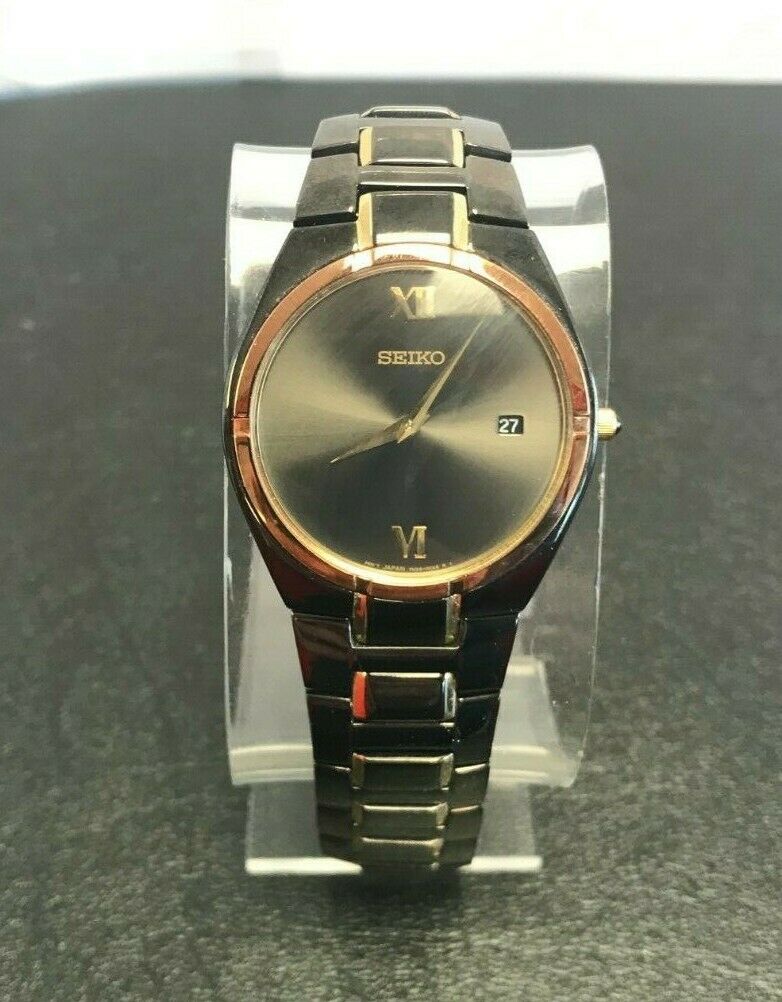 Seiko 7N39 0BD0 Men s Stainless Steel Black Dial Wristwatch