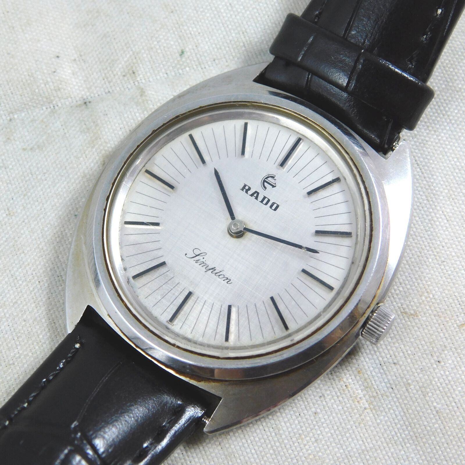 送料360円 ラドー 腕時計 Simplon ローマン シルバー金具 手巻き メンズ 社外ベルト 稼働 RADO QT124-61 同梱NG ラドー RADO シンプロン Timer BH0606257 Roll