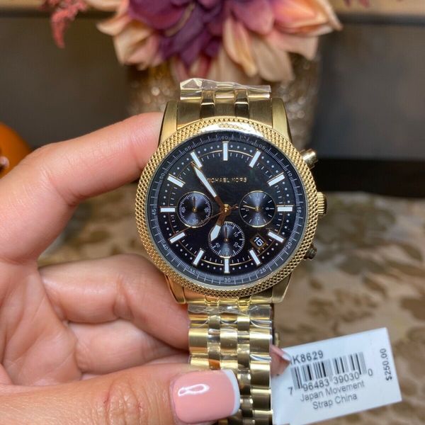 Michael Kors MK 8629 Men's Scout Chronograph Gold-Tone Stainless Steal ...
