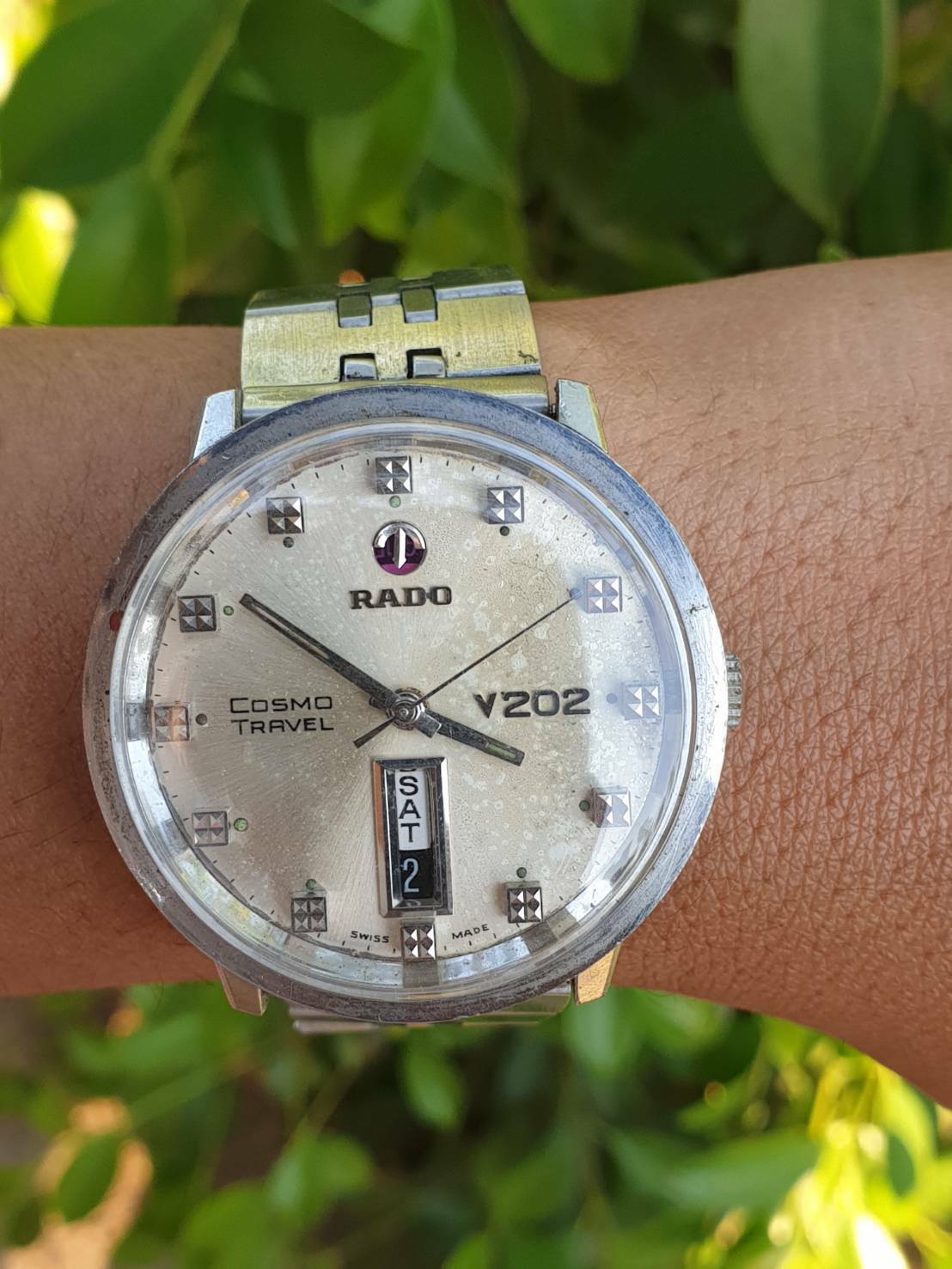 Vintage Rado Cosmo Travel V202 Day & Date Mens Swiss Automatic