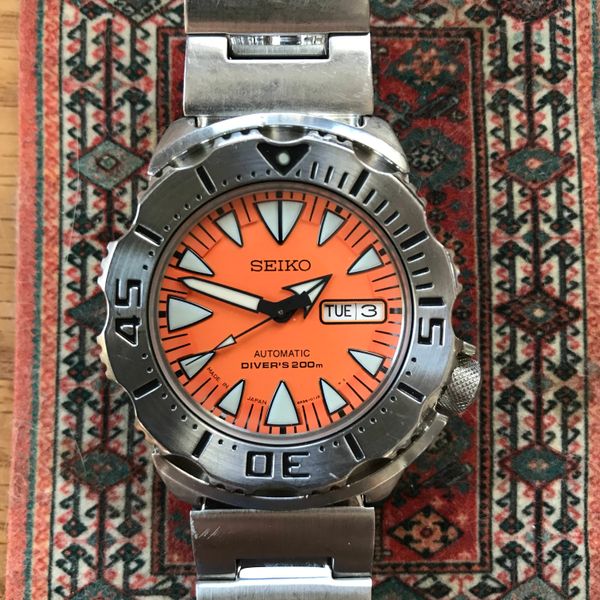 WTS] Seiko SRP309J1, Made in Japan 2nd gen Orange Monster with stainless  steel strap $450 CAD | WatchCharts