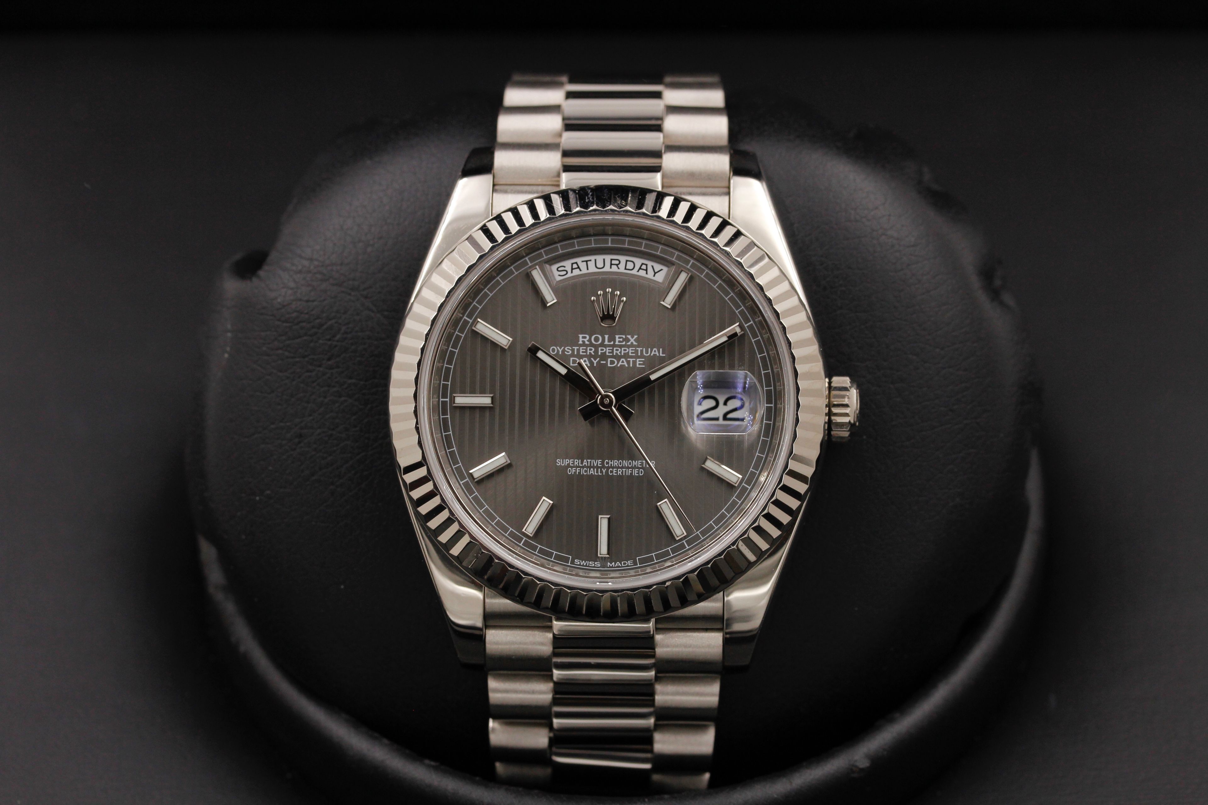 Rolex day hotsell date rhodium dial