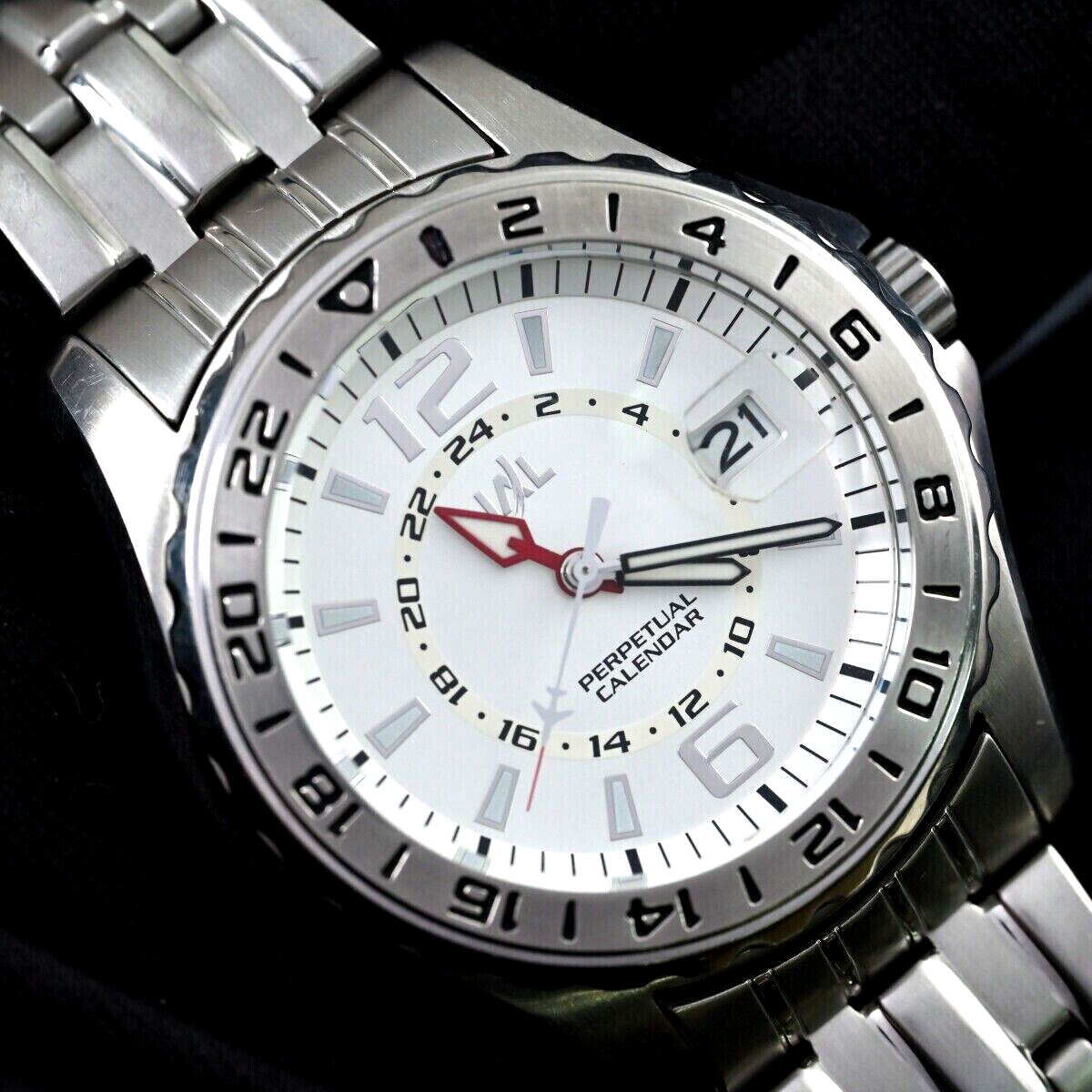セイコー T1861-0010 JAL パーペチュアルカレンダー デイト 未確認 RARE JAL JAPAN AIRLINES SEIKO T1861-0010 8F56 GMT PERPETUAL