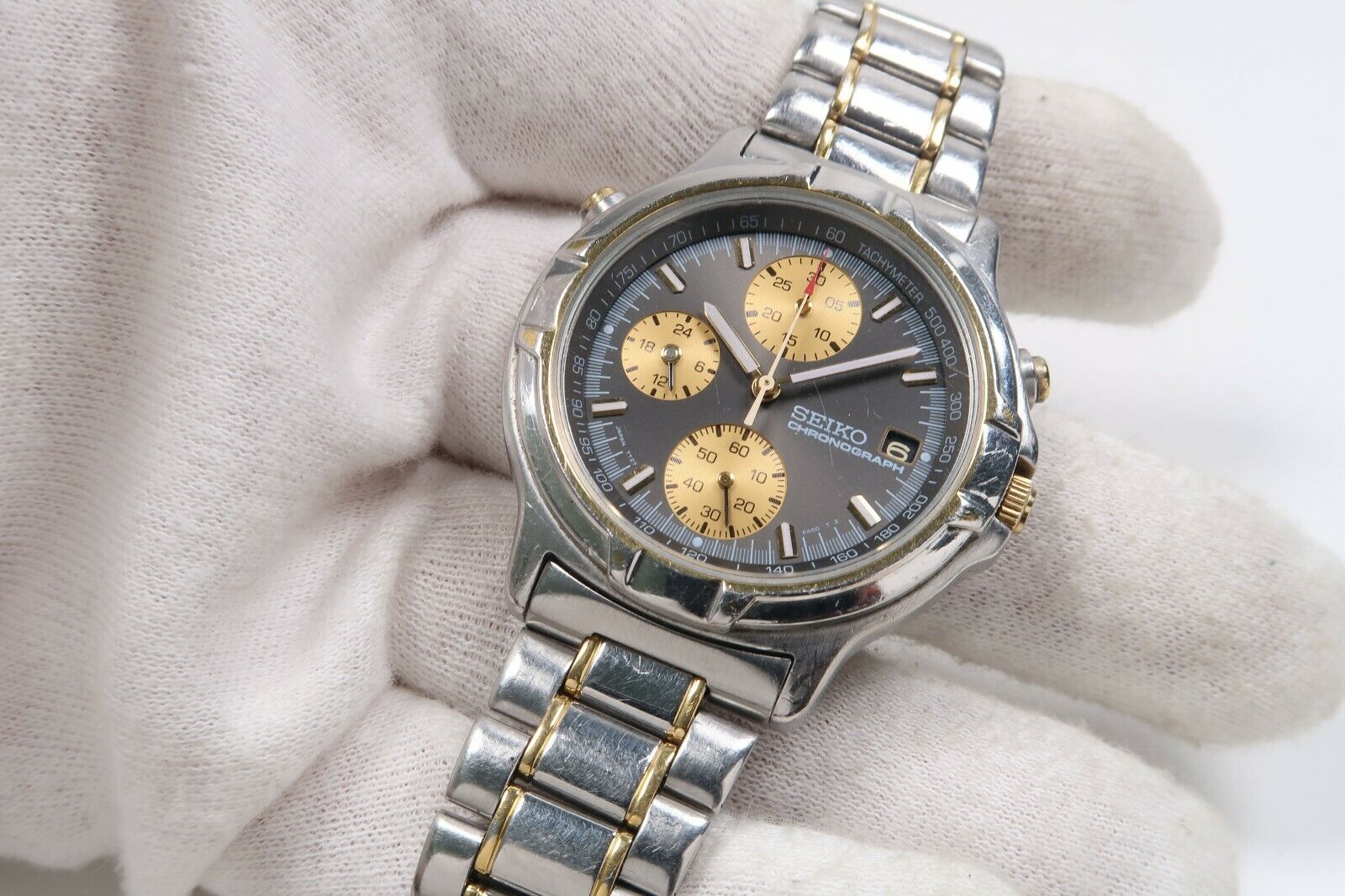 Vintage SEIKO CHRONOGRAPH 7T27-6A50 Mens Watch Japan