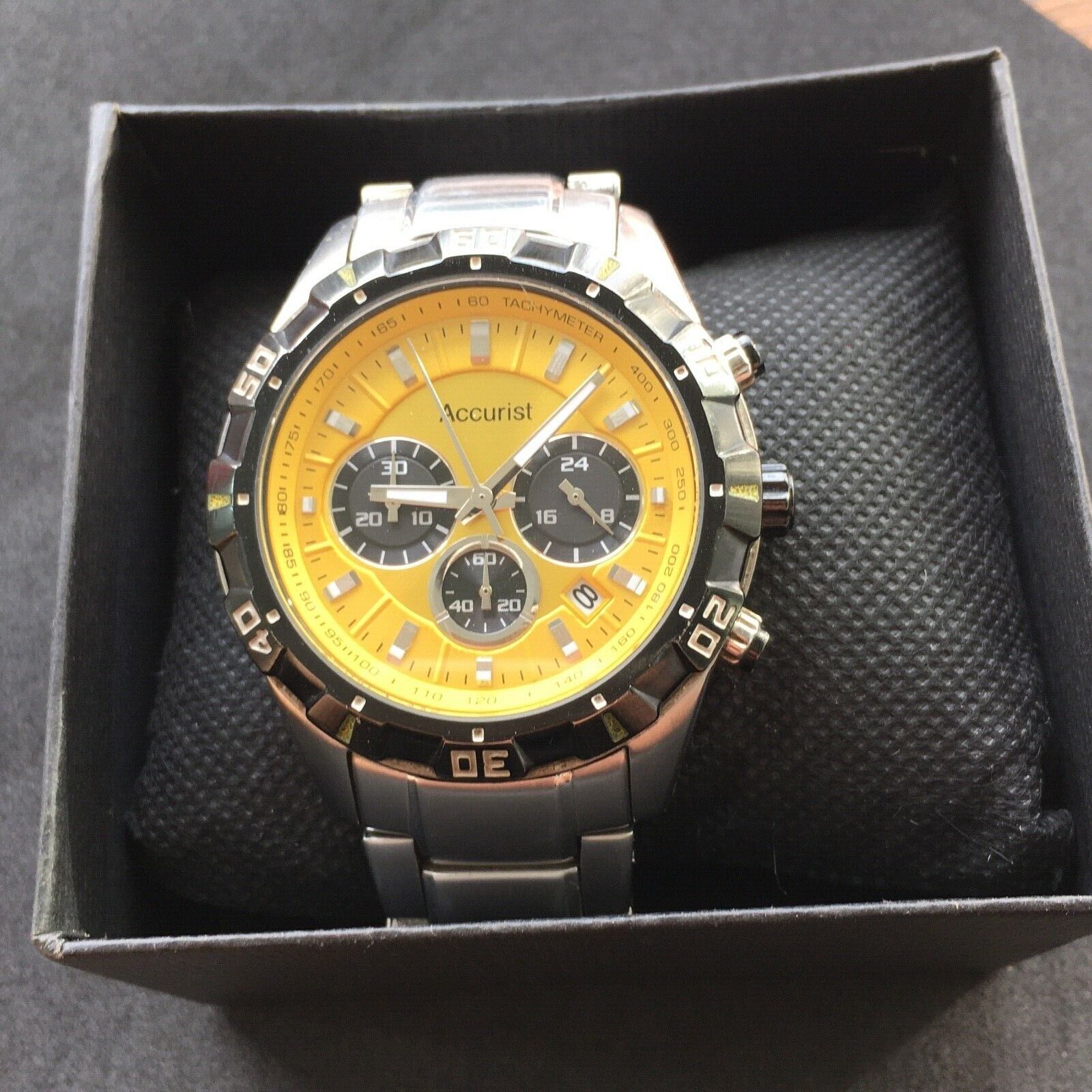 Accurist men's watches yellow face shops