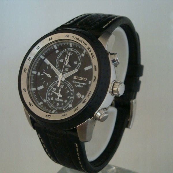 Seiko Alarm Chronograph. 7T62-0HL0. Gents watch. Rare sports model