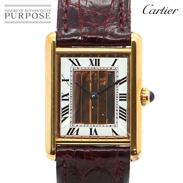[Battery replaced] Cartier Cartier Must Tank Vermeil Ladies Watch SV925