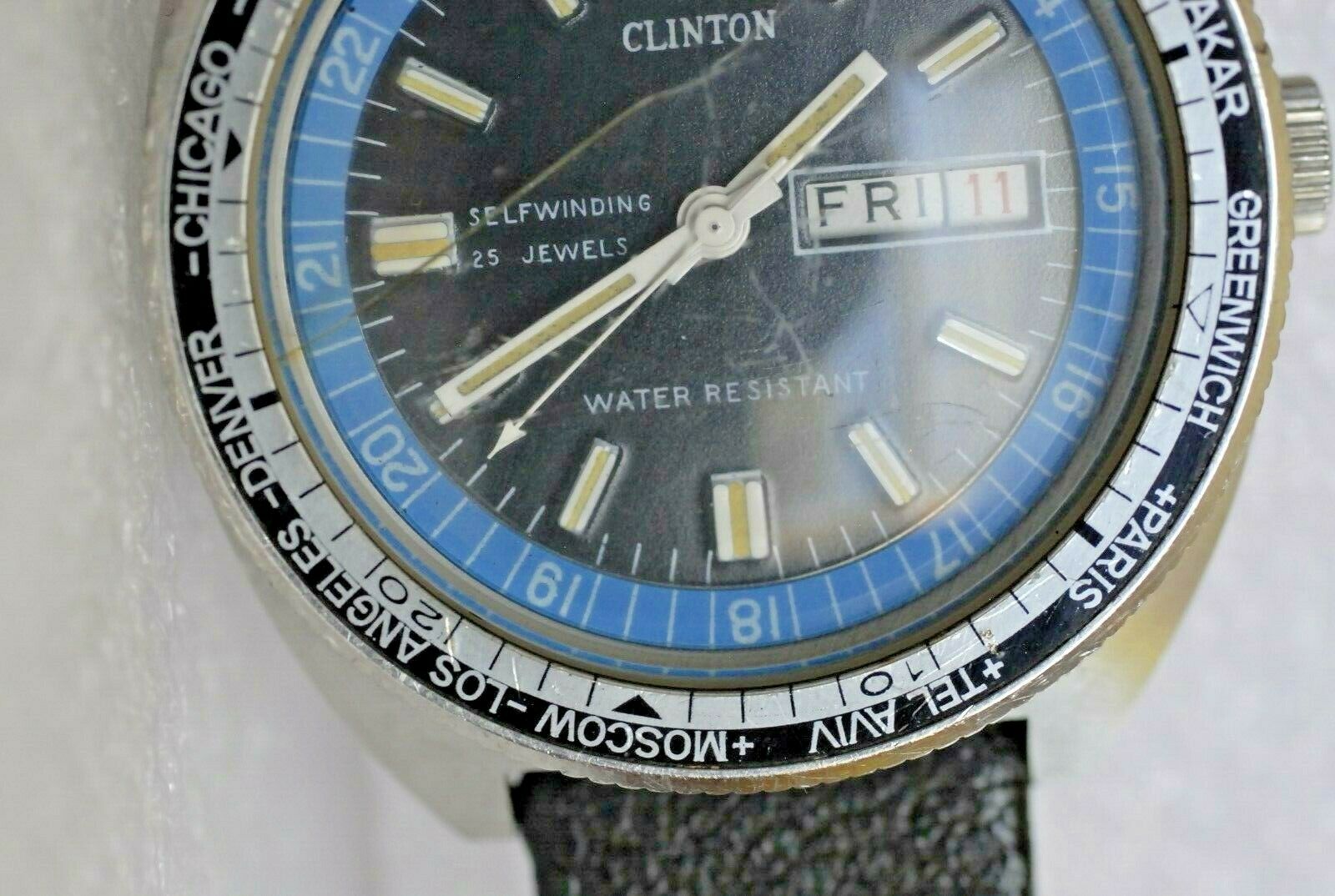 Clinton Selfwinding 25 jewels Day Date Water resistant men watch for PARTS WatchCharts