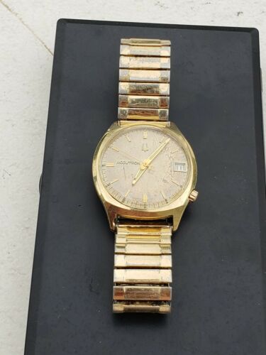 bulova accutron 14k gold watch