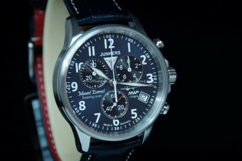 New Junkers 6894-3 Mount Everest Swiss ETA Chronograph Leather