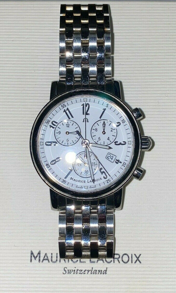 Maurice Lacroix Uhr Quartz Armbanduhr Chroograph Datum watch