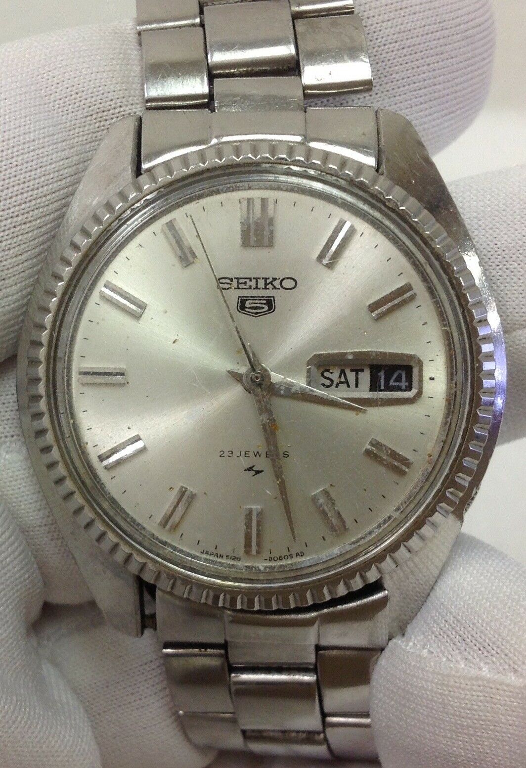 Seiko 5 Men s 23 Jewels 5126 8050 Coin Edge Bezel Automatic Watch