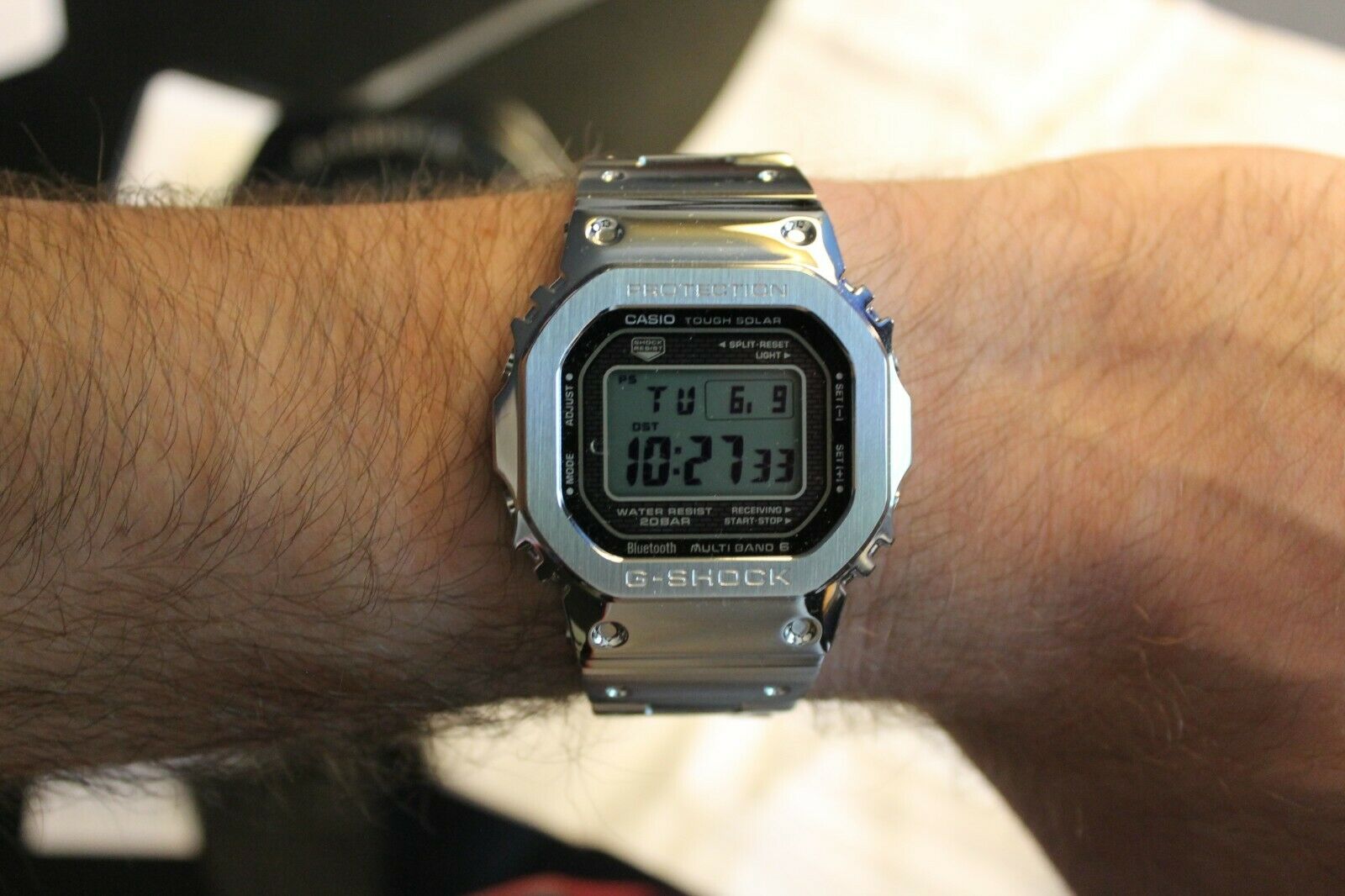 Casio G-Shock GMWB5000D-1 on Metal Bracelet - Solar Power with