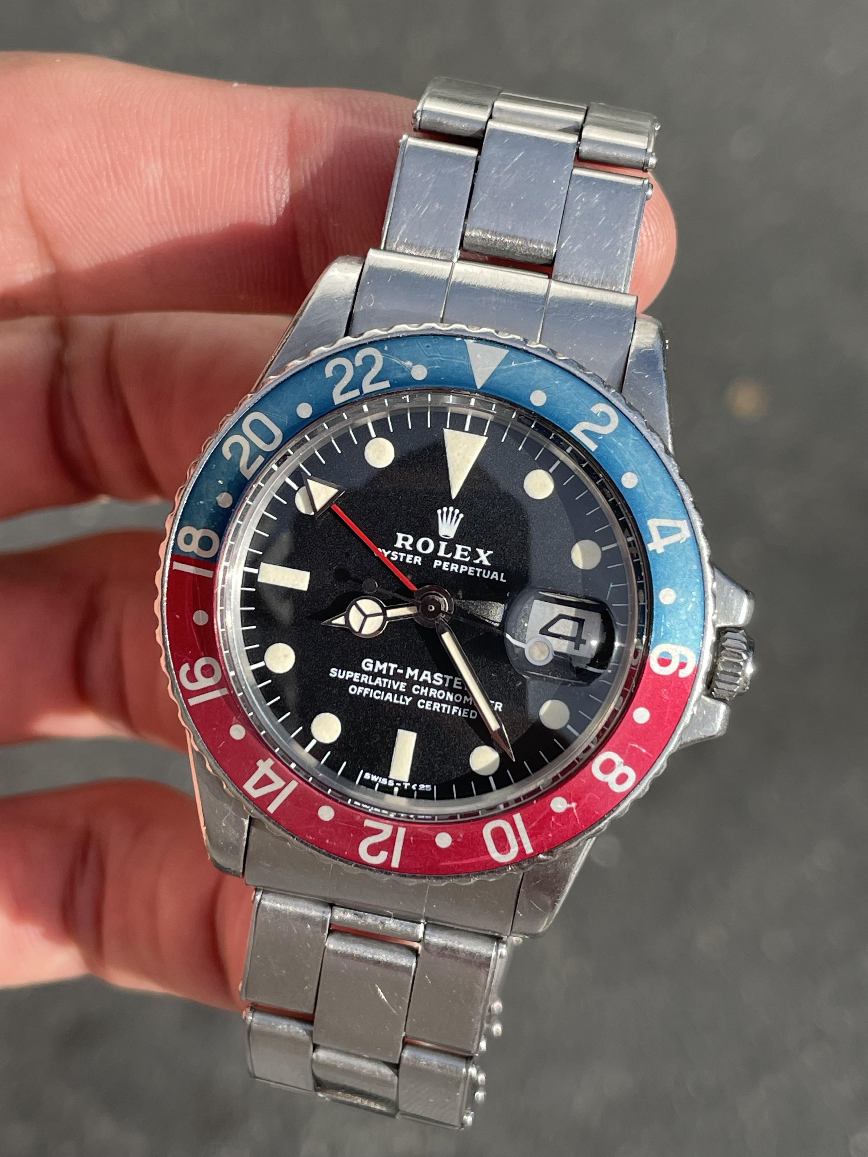 WTS Vintage 1971 Rolex GMT Master Pepsi Matte MKII Dial 1675