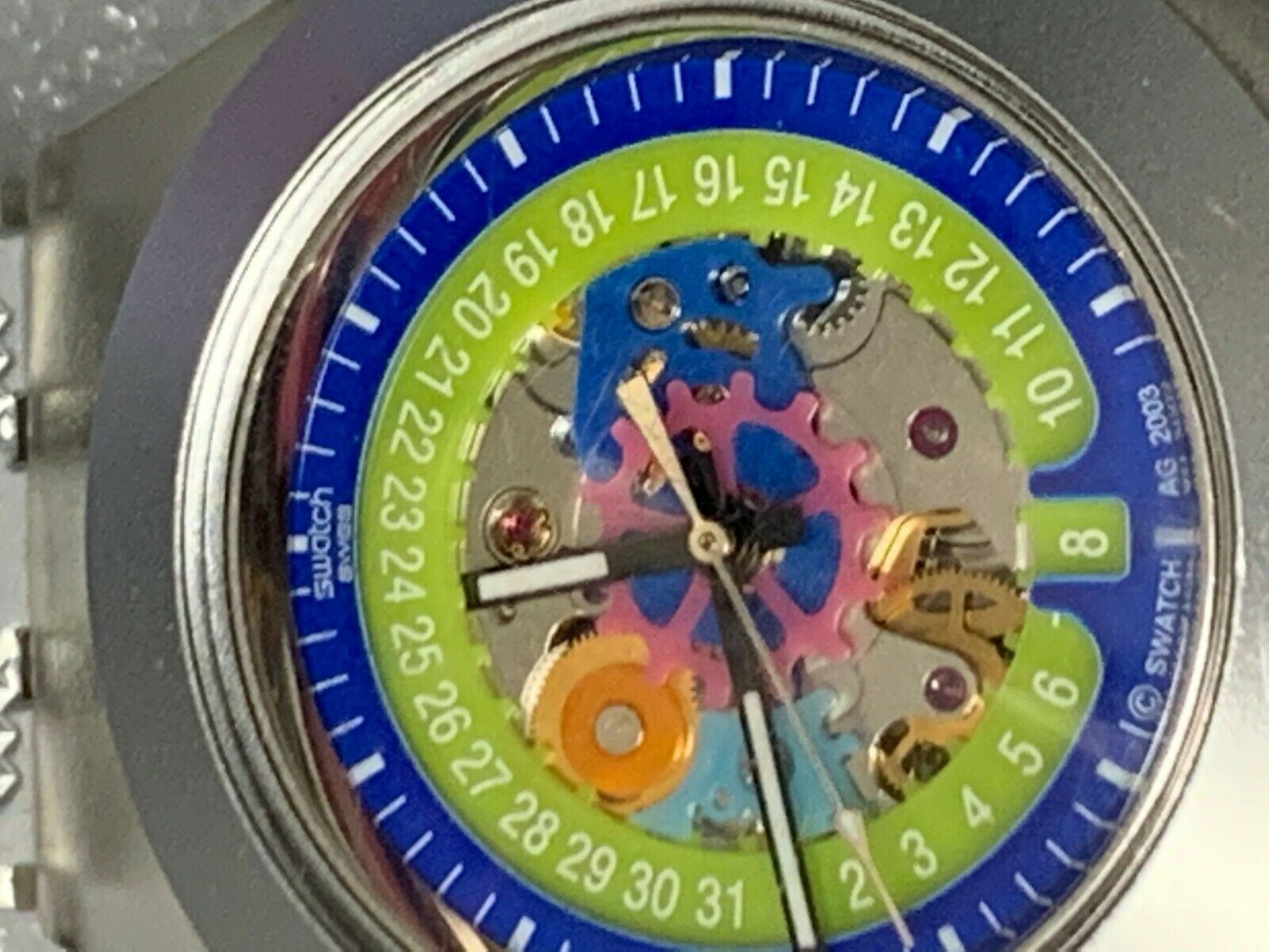 ✔️ Watch Swatch diaphane automatic AG 2003 collection blue 