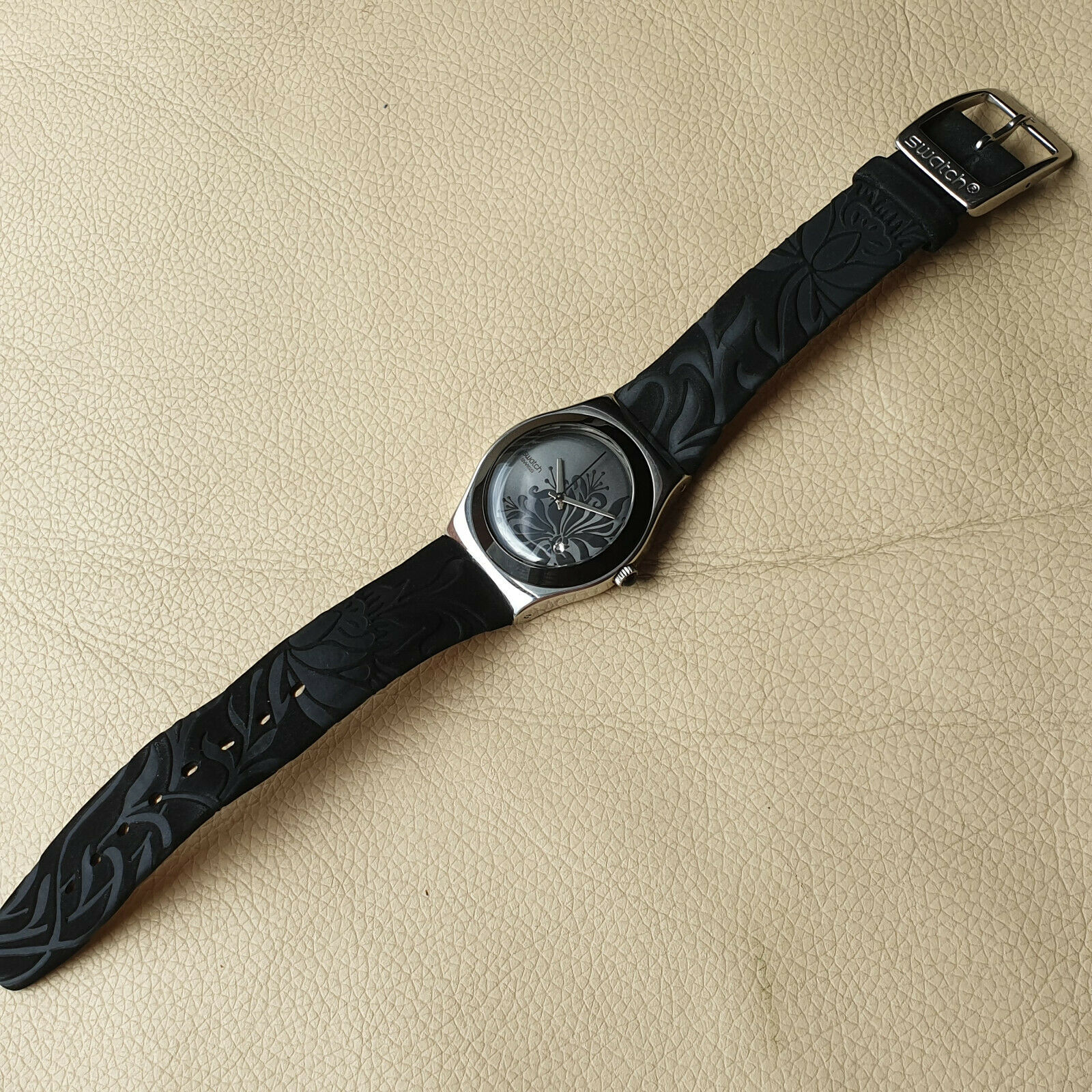 Swatch Irony,2006,Black Flower YLS146 with life time battery  display picture 1