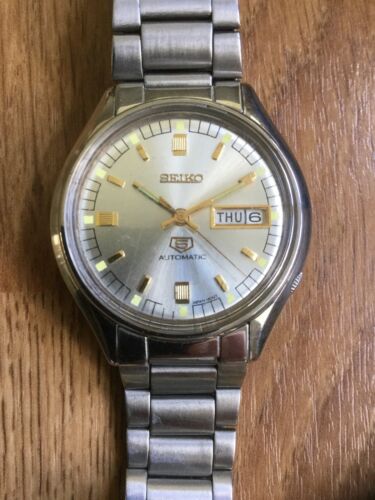 Seiko 5 Vintage Automatic Watch KY 7S26 3170 Silver face day date. |  WatchCharts