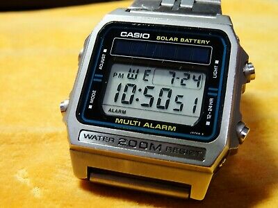 VINTAGE CASIO 1980 SOLAR MULTI ALARMS 200M (242) DW-2000 ORIGINAL
