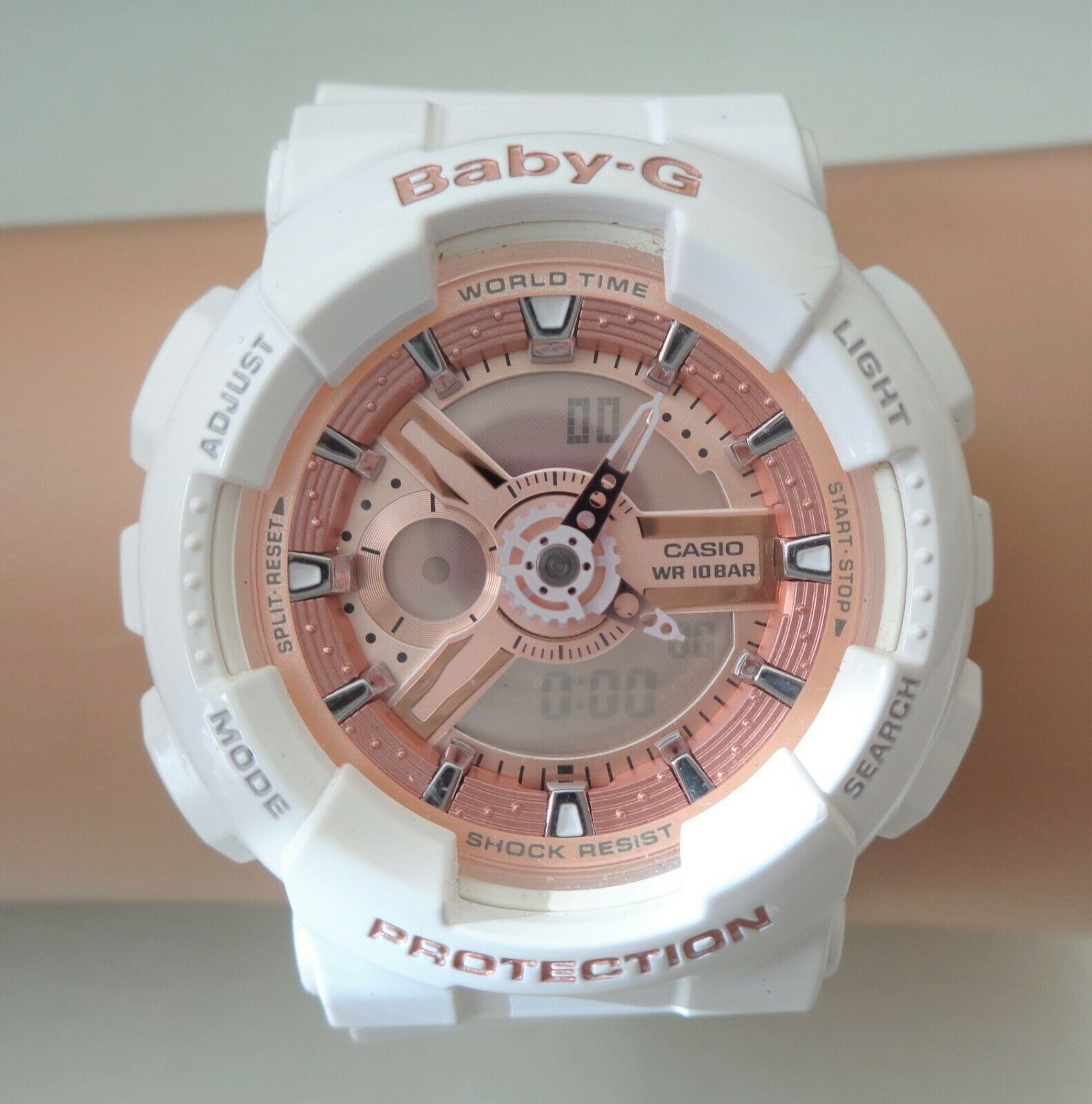nemen Vriendin Verrast zijn CASIO WR 10 BAR, BABY-G Watch, White Color, 5338 BA-110, Used and Working.  | WatchCharts Marketplace