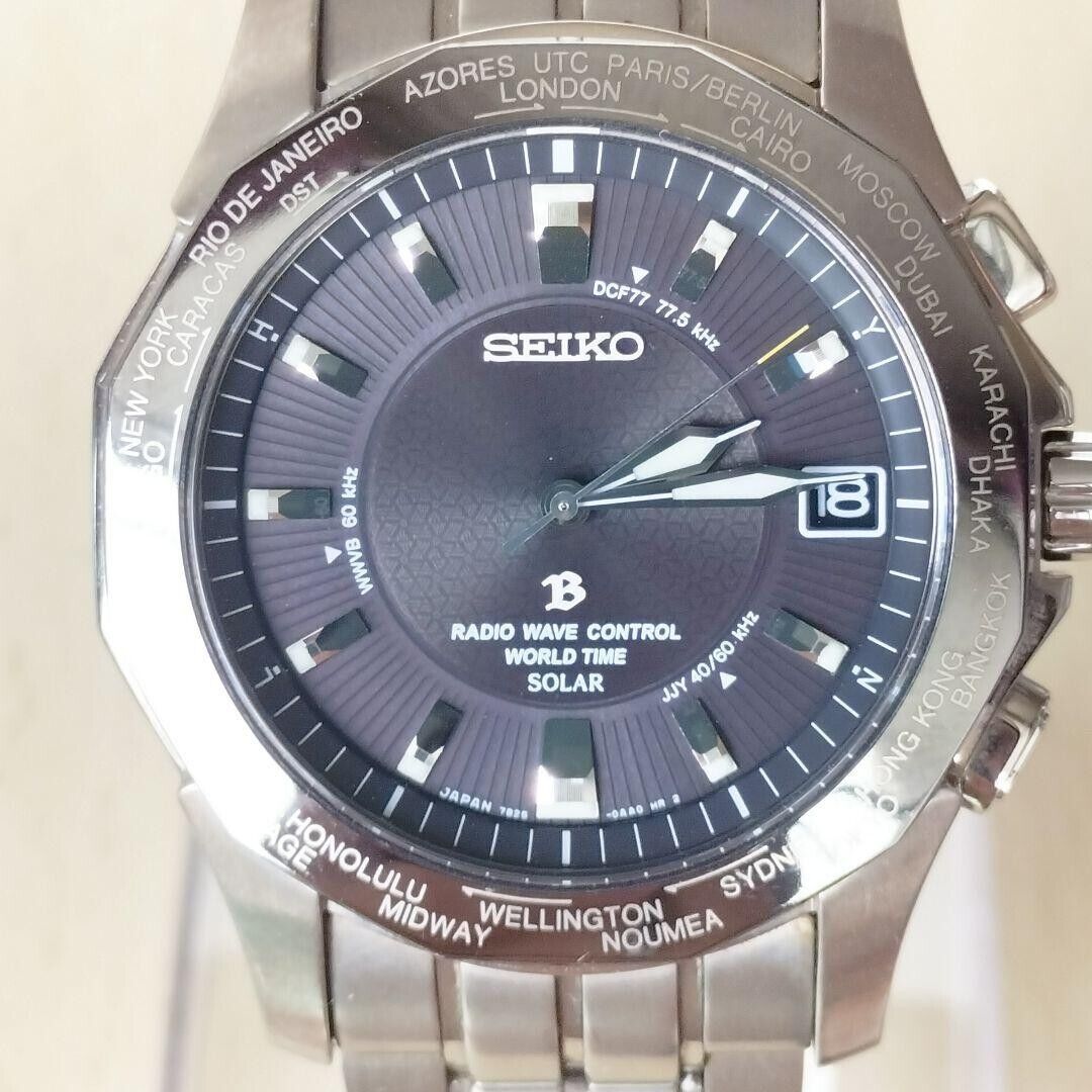 SEIKO BRIGHTZ 7B25-0AA0 Titanium Solar Radio Wave Men's