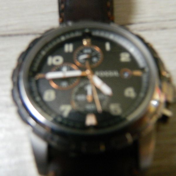 Fossil chronograph date watch with brown leather strap FS4828 861307 ...