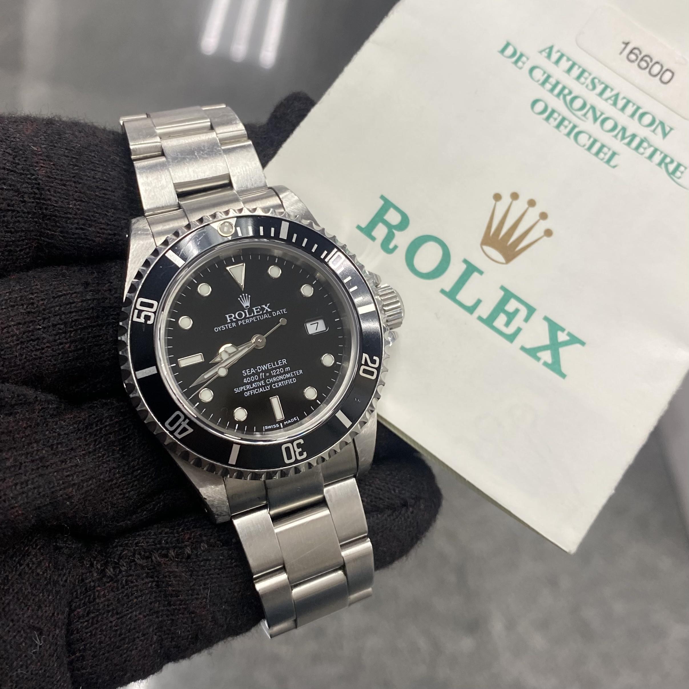 2002 Rolex 16600 Sea Dweller 4000 K Serial Box Papers