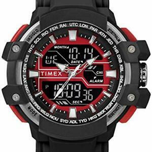 Timex Red Display Timex Marathon Quartz Movement Red Dial Men's Watch TW5M22700 ...