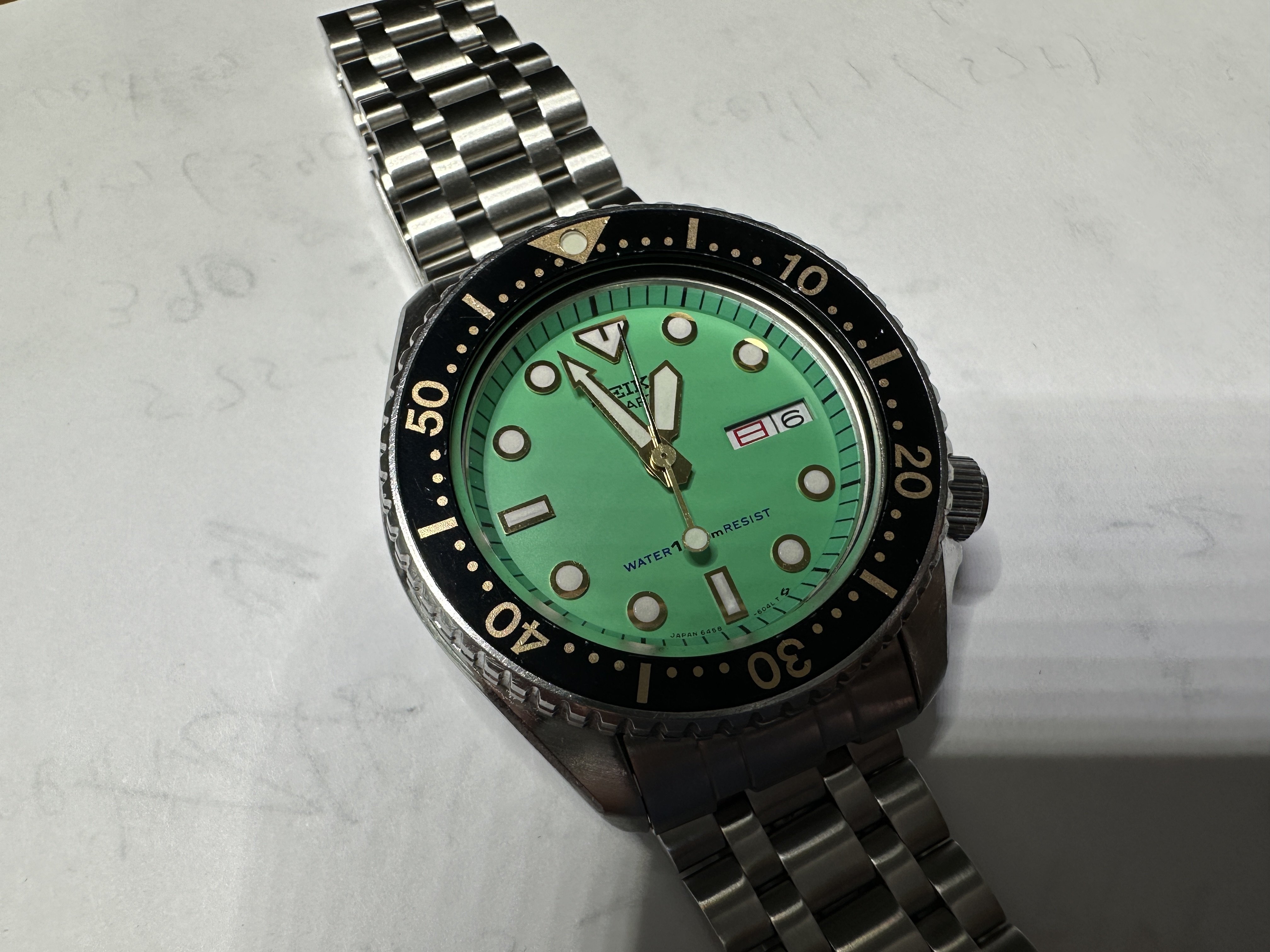 2,400 USD] Seiko 6458-600A Teal/Mint Green | WatchCharts Marketplace