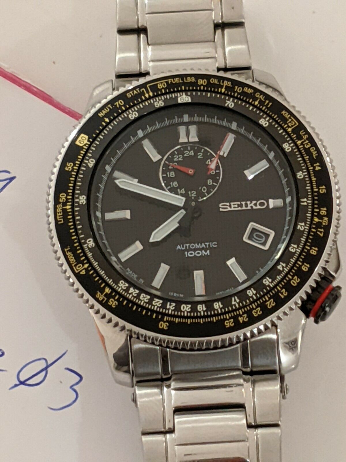 SEIKO AUTOMATIC 100m 4R37-00B0 セイコー スーペリア 24時針 回転 