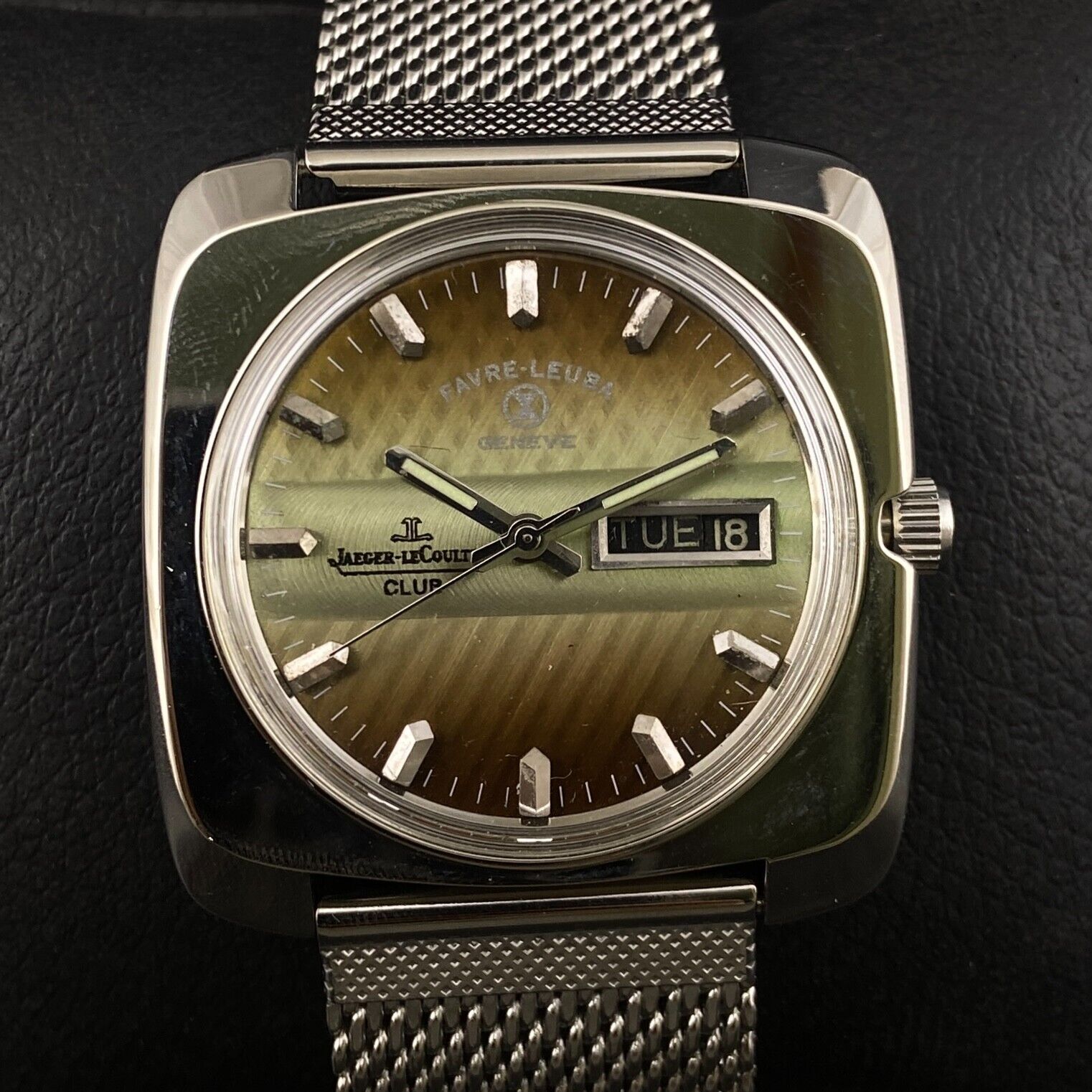 Vintage Favre Leuba Jaeger Lecoultre Club Automatic Day Date Men s