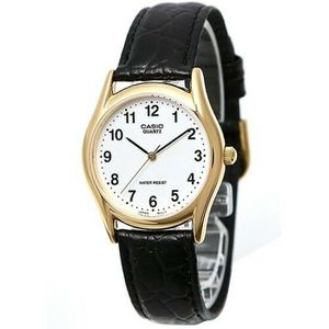 Casio Mtp 1094q 7b1 Men S Analog Quartz White Dial Black Leather Wrist Watch Watchcharts