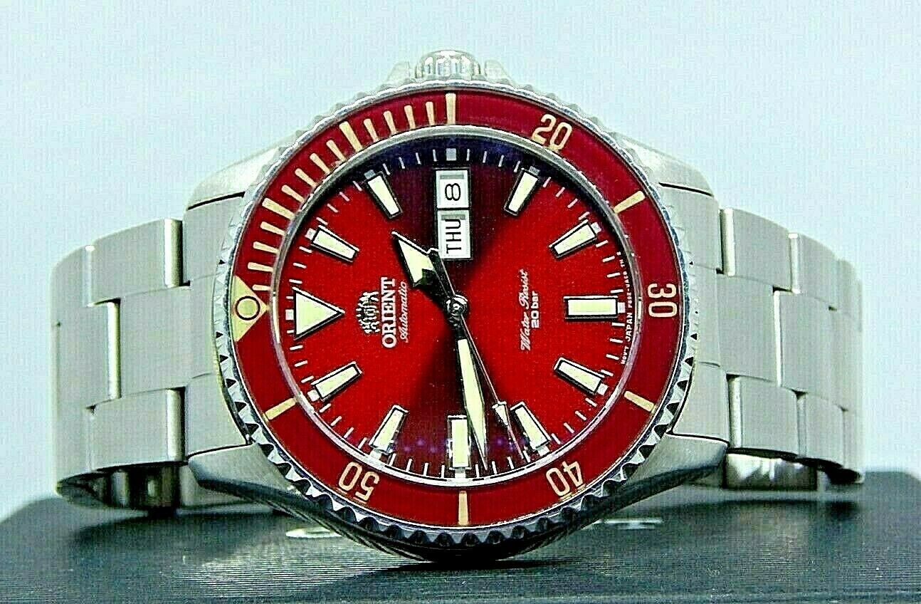 STUNNING ORIENT KAMASU RED AUTOMATIC 1 OF A KIND MODS WATCH BOX