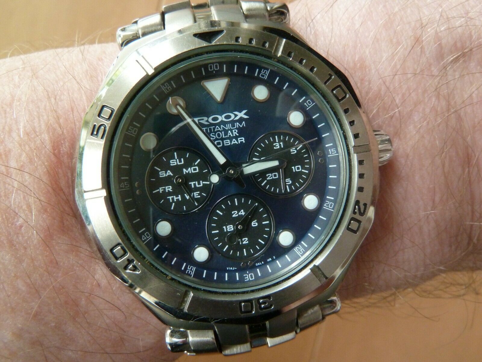SEIKO ALBA ROOX TITANIUM SOLAR CHRONOGRAPH V140-0AG0 WORKING