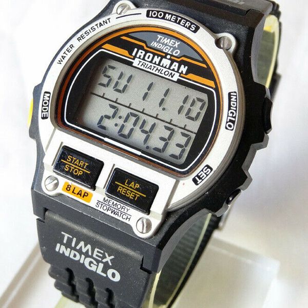 1995 Vintage MENS Timex Iron Man Triathlon 8 Lap Watch