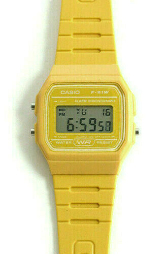 casio f91w yellow