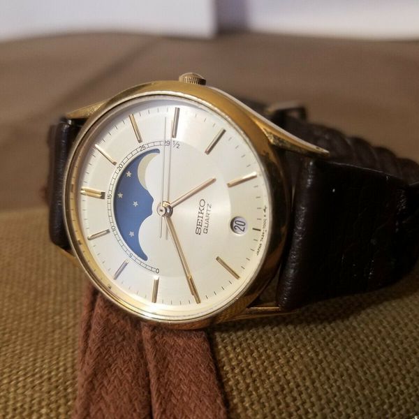 Vintage Seiko Moon Phase 74347000 Quartz Men's Watch WatchCharts