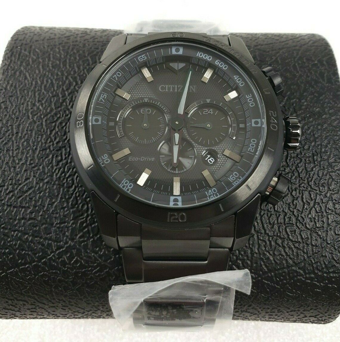 Citizen Men's CA4184-81E Ecosphere Chronograph Black Stainless Steel Watch - Black