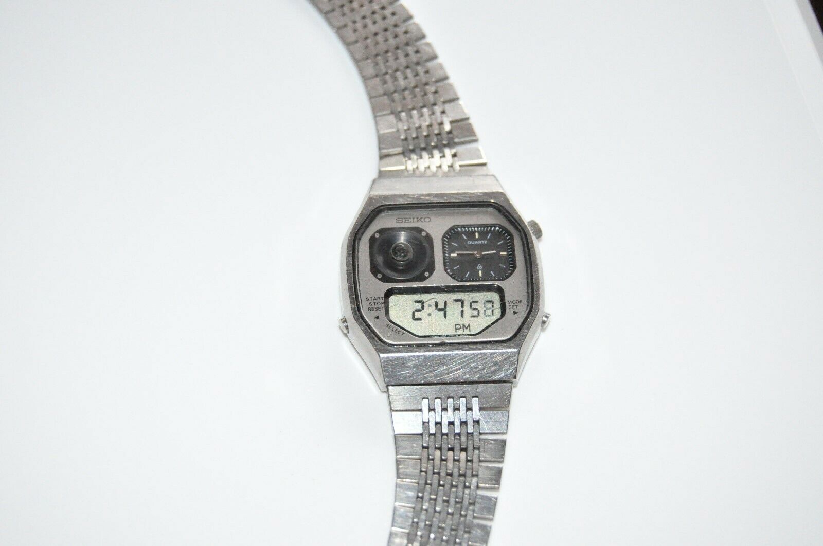 Men's Seiko Watch H239-5020 Robot Face Digi-Ana Watch 1980 Working