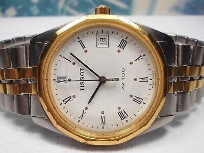 TISSOT PR100 DATE 2 TONE QUARTZ MEN S WATCH P360 460