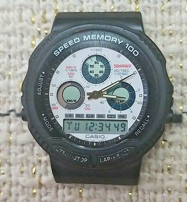 Vintage Casio AW 20 384 Speed memory 100 Ana Digi Alarm Watch is running WatchCharts